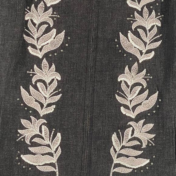 Susan Graver Embroidered Floral Zip Front Jacket Womens XL NWT - Picture 3 of 6